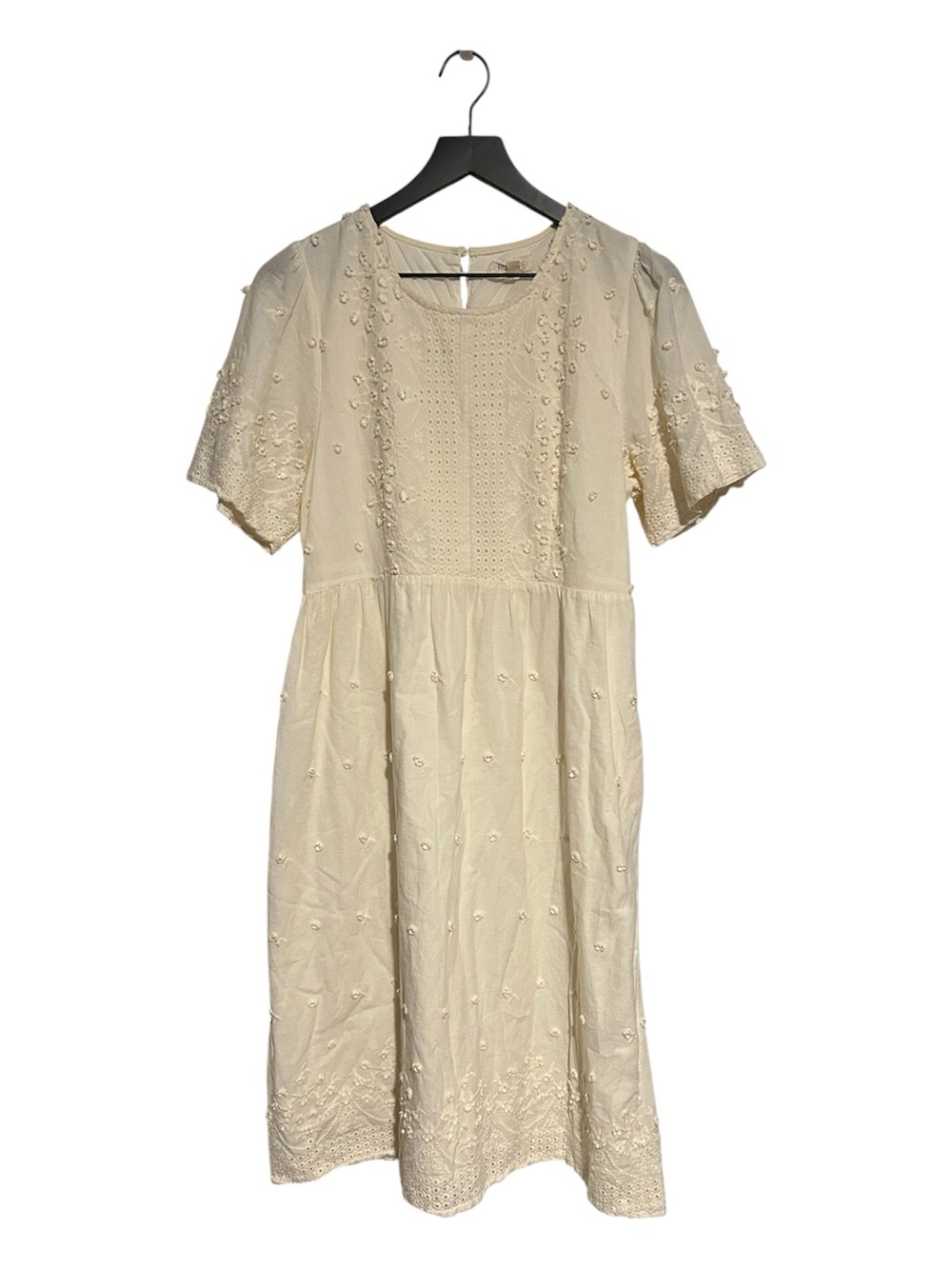 Roolee lace Eyelet Bohemian Cream midi dress Size Medium
